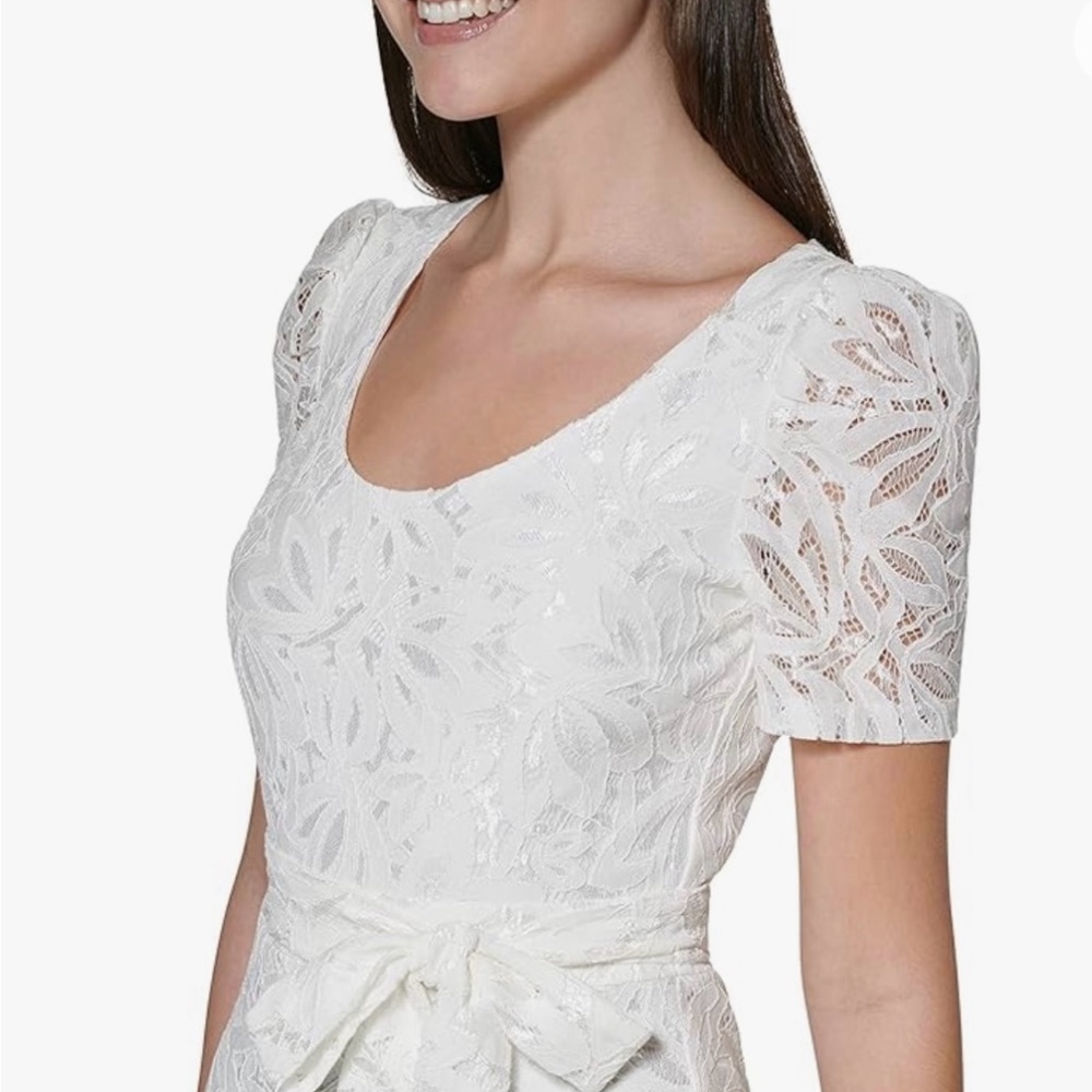 NWT Kensie Ivory Midi Lace Dress sz 12 (s/m). Perfect shower/rehearsal dinner!